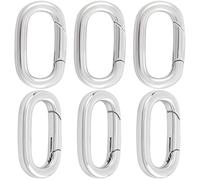 Beebeecraft 1 Caja de 6 Anillos de Resorte Pequeños de 13x22x3mm de Acero Inoxidable Rectangulares para Acortar Y Mejorar el Cierre de Collares Cierres Ovalados para Hacer Joyas Pulseras Tobilleras