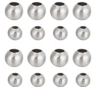 Beebeecraft 1 Caja de 600 Cuentas Espaciadoras de Metal 316 Bolas Redondas Lisas de Acero Inoxidable de 3/4mm Cuentas Sueltas Sin Costuras para Hacer Joyas Collares Pulseras Pendientes Accesorios