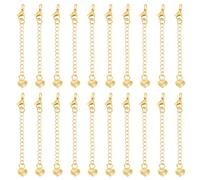 Beebeecraft 1 caja que contiene 20 extensiones de pulsera chapadas en oro de 18 quilates con una cadena de extensión de manivela cierres de mosquetón y cierres de cadena en forma de corazón