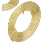 Beebeecraft 1 rollo de 32.8 pies de Alambre Plano de Aluminio de 5mm para Joyería Fabricación de Engastes Escultura Y Armaduras (Color Dorado)