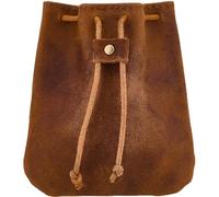 Beebeecraft 1 scatola 1 pezzi In Pelle Portagioie con Coulisse Marrone Cocco Portamonete per Gioielli (10.7cm X 12cm X 1cm)