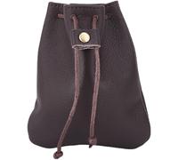 Beebeecraft 1 scatola Da 1 pezzi con Coulisse Porta Monete Color Caffè In Pelle di Vacchetta Rettangolare Porta Gioielli (10.2cm X 11.9cm X 0.8cm)
