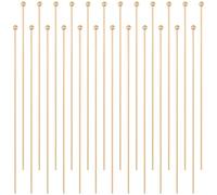 Beebeecraft 100 unidad de Alfileres de Cabeza Esférica de 50cm Chapados En Oro de 24K Rectos Y Flexibles de 0.6mm para Abalorios Ideales para la Creación de Joyas Dijes Pendientes Pulseras