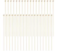 Beebeecraft 100 Unidad de Alfileres de Cabeza Esférica de 50mm Chapados En Oro de 14K Rectos Y Flexibles de 0.5mm para Abalorios Ideales para la Creación de Joyas Dijes Pendientes Pulseras Collares