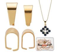 Beebeecraft 120 piezas 2 tamaño Pinch Clip Broche Fianza 18K Chapado En Oro Acabado Collar Cierres Colgante Encantos Conectores Fianzas para Collar Joyas Hallazgos