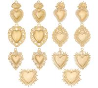 Beebeecraft 14 pieza de 7 estilos de Dijes de Corazón Asustado Antiguos Y 304 dijes de Corazón de Amor Mexicano de Acero Inoxidable Góticos para Hacer Joyas Y Manualidades