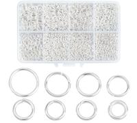 Beebeecraft 1450pz Anillo de Salto de Acero Inoxidable de 4/5/6/8mm, Plata de Ley Chapado Pequeño Redondo Único en Forma de o Conector de Anillo de Salto Abierto para La Fabricación de Joyería Llavero