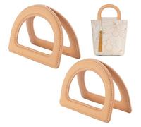 Beebeecraft 2 asa de Bolso En Forma de D de 5cm de Largo de Cuero Sintético Corto de Repuesto Decorativa para Pajitas Bolsos de Playa de Lona O Macramé para Hacer Bolsos de Ganchillo