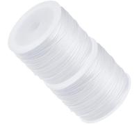 Beebeecraft 2 Rollo 100M Hilo de Cristal Elástico Plano 0.8mm Cordón Elástico Blanco Pulsera de Cuentas Hilo de Cristal para Pulseras Y Fabricación de Joyas