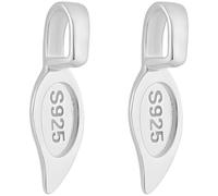 Beebeecraft 2 Unidad de Enganches Adhesivos 925 enganches Ovalados con Forma de Hoja Chapados En Plata de Ley Y Platino con Almohadilla Plana Y Conector para Colgantes Ideales para la Creación de