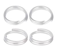 Beebeecraft 20 anillos de salto de plata de ley 925 de doble bucle de 6 mm, anillos redondos divididos para pulseras, collares, llaveros, manualidades, fabricación de joyas