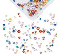 Beebeecraft 200 pieza de 4 tamaños de Piedras de Circonita Cúbica Sueltas Piedras de Circonita Cúbica Sueltas de 2.5/3/4/5mm Piedras Preciosas con Punta Puntiaguda Cabujones de Diamantes Facetados