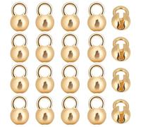 Beebeecraft 28 Piezas de Puntas de Cuentas de Latón Chapado En Oro de 18 Quilates Tapas de Nudos Tapas de Extremo de Concha Engarces Cierre de Conector de Cadena de Bolas para Hacer Manualidades