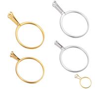 Beebeecraft 4 Unidad de 4 Estilos de Anillos En Bruto con Garras 304 Unidades de Acero Inoxidable Dorado Ajustables con Garras Componentes para Kits de Fabricación de Joyas.