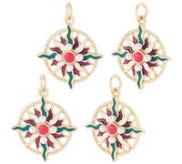 Beebeecraft 4Pcs Dije de Rosa de los Vientos Dije de Sol Esmaltado Chapado