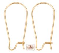 Beebeecraft 50 unids/Caja Ganchos para Pendientes de Riñón Ganchos para Pendientes de Alambre Chapados En Oro de 18K Alambre Colgante de 10.5x25mm para Fabricación de Joyas