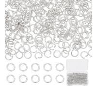 Beebeecraft 600pcs anillo de salto de acero inoxidable 5 mm, plata de ley 925 chapado en un solo conector de anillo de salto de apertura para la fabricación de joyas de racelet pendientes collares Diy
