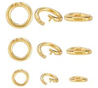 Beebeecraft 9 anillo de Bloqueo de 6/8/10.(079) in, Chapado En Oro de 24 quilates, 925 anillos Redondos de Plata de Ley con Caja de Almacenamiento para Hacer Joyas