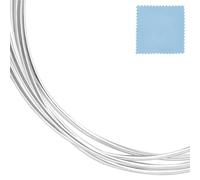 Beebeecraft Alambre de Plata Esterlina de 1.5 m 4.9 pies Y 925 pulgadas Calibre 0.8 de 20mm Redondo Suave para Joyería con 1 paños de Pulido de Plata para Hacer Joyas Aretes Abalorios Envolturas Y