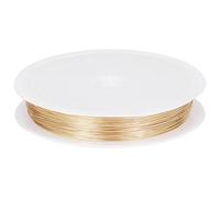Beebeecraft Alambre para Abalorios de Joyería Calibre 26 0.4 mm 50 Metros Chapado En Oro 18K 164 pies Alambre de Metal Redondo Pulido Resistente Al Deslustre Flexible con Un Carrete para Hacer