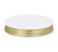 Beebeecraft Alambre para Manualidades de Cobre Calibre 24 0.5 mm 50 Metros Chapado En Oro 14K 164 pies Redondo Pulido Resistente Al Deslustre Alambre para Manualidades Cobre Y Metal Flexible