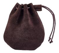 Beebeecraft Bolsa de Cuero con Cordón de 4.7x3.9 Pulgada Estilo Vintage Marrón para Monedas Pequeñas Auténtica Cartera Medieval para Guardar Y Transportar Auriculares.