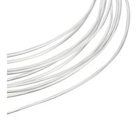 Beebeecraft Calibre 22/0,6 mm, alambre de plata de ley 925, 1 m, redondo, suave, con 2 paños de pulido de ante para envoltura de alambre, joyas, pulseras, pendientes