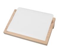 Beebeecraft Expositor de Collares de Bambú Soporte de Madera para Collares con Tapete de Cuero Sintético Blanco Bandeja Rectangular de Madera con Parte Trasera Inclinada Bandeja de Almacenamiento de