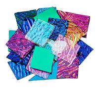 Beebeecraft Láminas de Vidrio Fusible COE90 vidrio Dicroico de 112G Desechos de Hornos Microondas Piezas de Arte de Colores Mezclados para Suministros de Fabricación de Joyas Manualidades de Bricolaje