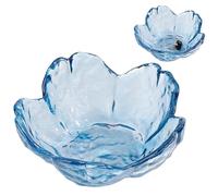 Beebeecraft Plato de Salsa Sakura Plato de Cristal Azul Acero con Forma de Flor de Cerezo Cuencos Apilables para Salsas Condimentos Aperitivos Frutas O Bolsitas de Té Velas Pequeñas Y Baratijas.