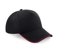 Beechfield Autntico Ribeteado 5 Tapa de Panel Contraste Dos Tonos Gorra Bisbol
