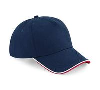 Beechfield Autntico Ribeteado 5 Tapa de Panel Contraste Dos Tonos Gorra Bisbol