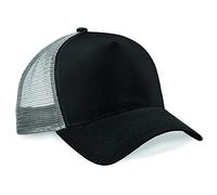 Beechfield B640 Snapback Trucker - Negro/Gris Claro