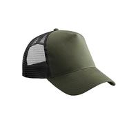 Beechfield® B640B Junior Snapback Trucker, Verde oliva y negro., Talla única