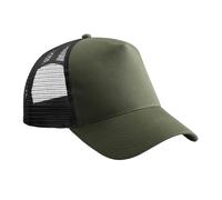 Beechfield® B640B Junior Snapback Trucker, Verde oliva y negro., Talla única