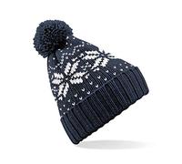Beechfield Fair Isle SnowstarÂ Beanie Gorro, Unisex Adulto, French Navy/White, o/s