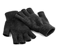 Beechfield Fingerless Gloves Charcoal S/M Guantes para Clima frío, Hombre