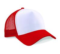 Beechfield - Gorra estilo camionero retro rojo Clásico Rojo/Blanco talla única