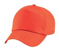 Beechfield - Gorra lisa con 5 paneles para niños/adolescentes (Talla Única/Naranja)