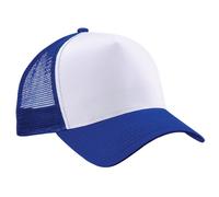 Beechfield - Gorra/Visera Hombre/Chico Media Tejido de Abeja Transpirable (Paquete de 2) (Talla Única) (Azul Royal/Blanco)