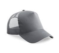 Beechfield - Gorra/Visera Hombre/Chico Media Tejido de Abeja Transpirable (Paquete de 2) (Talla Única) (Gris Grafito/Gris Grafito)