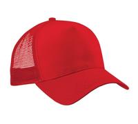 Beechfield - Gorra/Visera Hombre/Chico Media Tejido de Abeja Transpirable (Paquete de 2) (Talla Única) (Rojo/Rojo)