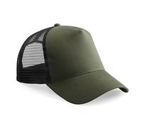 Beechfield - Gorra/Visera Hombre/Chico Media Tejido de Abeja Transpirable (Paquete de 2) (Talla Única) (Verde Oliva/Negro)