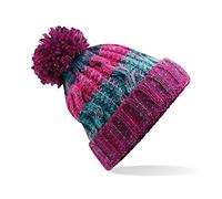 Beechfield Adults Corkscrew Knitted Pom Beanie Hat Gorro de Punto, Multicolor (Electric Grey 000), Talla única Unisex Adulto