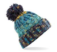 Beechfield Adults Corkscrew Knitted Pom Beanie Hat Gorro de Punto, Multicolor (Marine Splash 000), Talla única Unisex Adulto