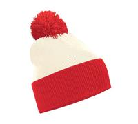 Beechfield Gorro unisex Snowstar Dua de dos tonos para adultos, Blanco/Rojo, Talla única