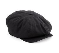 Beechfield Sombrero Baker Boy Gatsby Retro Negro de Algodón S/M L/XL