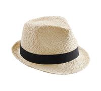 Beechfield Sombrero de paja Modelo Trilby Festival Unisex Hombre Mujer (RW4081)