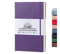 BEECHMORE BOOKS Cuaderno de bocetos A3 (29,7 x 42 cm) - 160 páginas, 160 g/m² | Tapa dura piel vegana, bloc en blanco, caja de regalo, hojas perforadas, bolsillo trasero, cinta marcapáginas