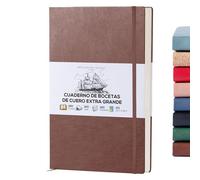 BEECHMORE BOOKS Cuaderno de bocetos A3 (29,7 x 42 cm) - 160 páginas, 160 g/m² | Tapa dura piel vegana, bloc en blanco, caja de regalo, hojas perforadas, bolsillo trasero, cinta marcapáginas